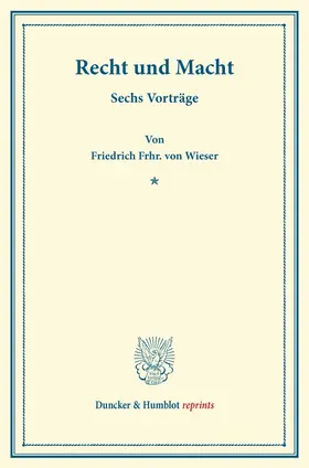 Wieser |  Recht und Macht | Buch |  Sack Fachmedien