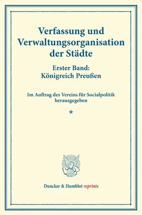/ |  Verfassung und Verwaltungsorganisation der Städte. | Buch |  Sack Fachmedien