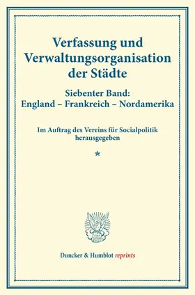 / |  Verfassung und Verwaltungsorganisation der Städte. | Buch |  Sack Fachmedien