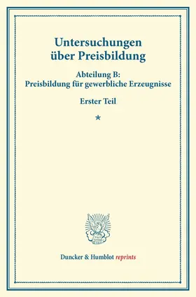/ |  Untersuchungen über Preisbildung. | Buch |  Sack Fachmedien