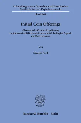 Wolf | Initial Coin Offerings. | Buch | 978-3-428-18023-3 | sack.de
