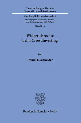 Schneider | Widerrufsrechte beim Crowdinvesting. | Buch | 978-3-428-18034-9 | sack.de