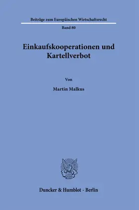 Malkus |  Einkaufskooperationen und Kartellverbot. | Buch |  Sack Fachmedien