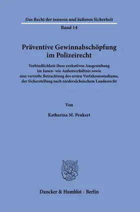 Peukert |  Präventive Gewinnabschöpfung im Polizeirecht | Buch |  Sack Fachmedien