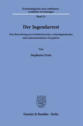 Ernst |  Der Jugendarrest. | Buch |  Sack Fachmedien