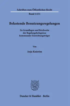 Knierim |  Belastende Benutzungsregelungen. | Buch |  Sack Fachmedien