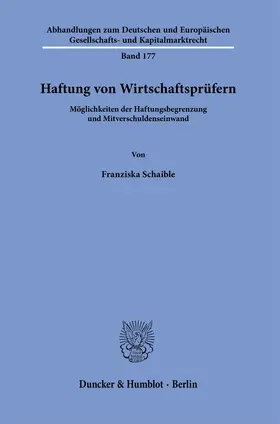 Schaible |  Haftung von Wirtschaftsprüfern. | Buch |  Sack Fachmedien