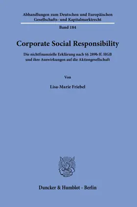 Friebel |  Corporate Social Responsibility. | Buch |  Sack Fachmedien