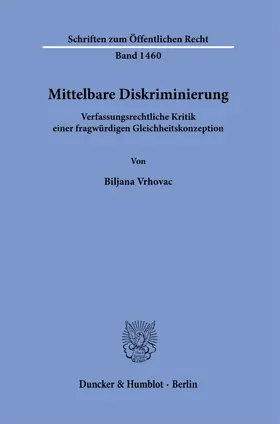Vrhovac |  Mittelbare Diskriminierung. | Buch |  Sack Fachmedien