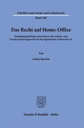 Barrein |  Das Recht auf Home-Office. | Buch |  Sack Fachmedien