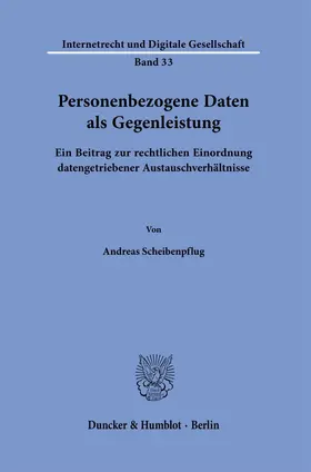 Scheibenpflug |  Personenbezogene Daten als Gegenleistung. | Buch |  Sack Fachmedien