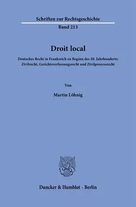 Löhnig |  Droit local | Buch |  Sack Fachmedien