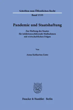 Lintz |  Pandemie und Staatshaftung | Buch |  Sack Fachmedien