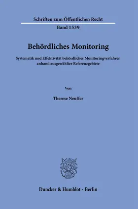 Neuffer |  Behördliches Monitoring | Buch |  Sack Fachmedien