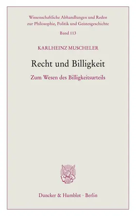 Muscheler |  Recht und Billigkeit | Buch |  Sack Fachmedien