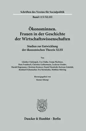 Klump |  Ökonominnen. Frauen in der Geschichte der Wirtschaftswissenschaften | Buch |  Sack Fachmedien