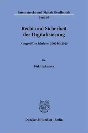Heckmann |  Recht und Sicherheit der Digitalisierung | Buch |  Sack Fachmedien