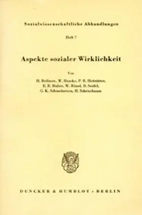 Bollnow / Schönebaum / Haacke |  Aspekte sozialer Wirklichkeit. | eBook | Sack Fachmedien