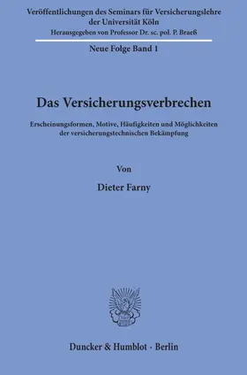 Farny |  Das Versicherungsverbrechen. | eBook | Sack Fachmedien