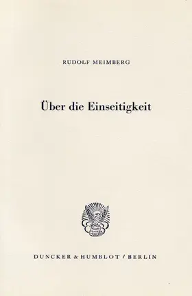 Meimberg | Über die Einseitigkeit. | E-Book | sack.de