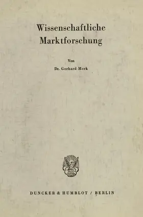 Merk |  Wissenschaftliche Marktforschung. | eBook | Sack Fachmedien