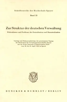 Zur Struktur der deutschen Verwaltung. | E-Book | www2.sack.de