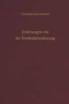 Bredemeier |  Erfahrungen mit der Kreditplafondierung. | eBook | Sack Fachmedien