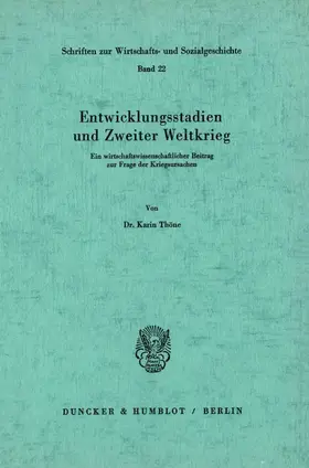 Thöne |  Entwicklungsstadien und Zweiter Weltkrieg. | eBook | Sack Fachmedien