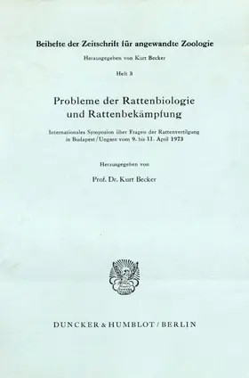 Becker |  Probleme der Rattenbiologie und Rattenbekämpfung. | eBook | Sack Fachmedien