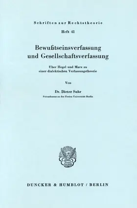 Suhr |  Bewußtseinsverfassung und Gesellschaftsverfassung. | eBook | Sack Fachmedien