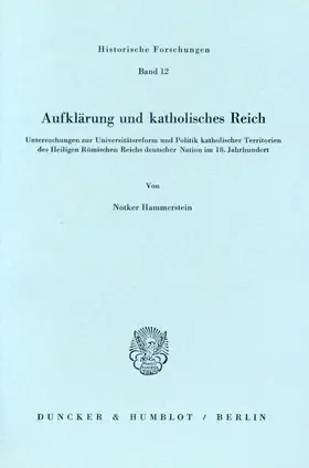 Hammerstein |  Aufklärung und katholisches Reich. | eBook | Sack Fachmedien