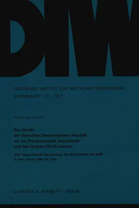 Lambrecht |  Der Handel der Deutschen Demokratischen Republik mit der Bundesrepublik Deutschland und den übrigen OECD-Ländern. | eBook | Sack Fachmedien