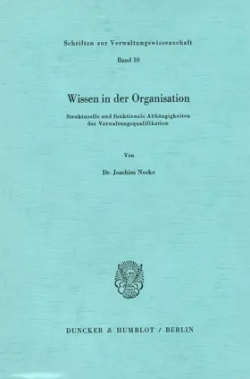 Nocke |  Wissen in der Organisation. | eBook | Sack Fachmedien