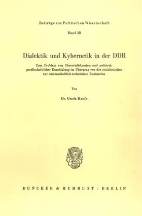 Haufe | Dialektik und Kybernetik in der DDR. | E-Book | sack.de