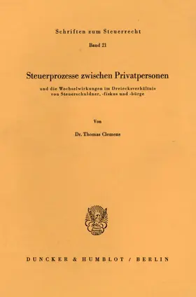 Clemens |  Steuerprozesse zwischen Privatpersonen | eBook | Sack Fachmedien
