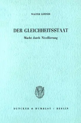 Leisner | Der Gleichheitsstaat. | E-Book | sack.de