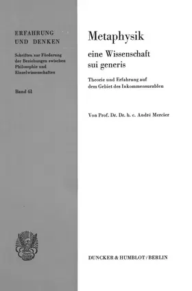 Mercier |  Metaphysik – eine Wissenschaft sui generis. | eBook | Sack Fachmedien