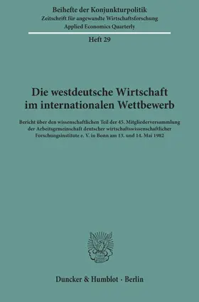  Die westdeutsche Wirtschaft im internationalen Wettbewerb. | eBook | Sack Fachmedien