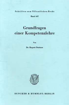 Stettner | Grundfragen einer Kompetenzlehre. | E-Book | sack.de