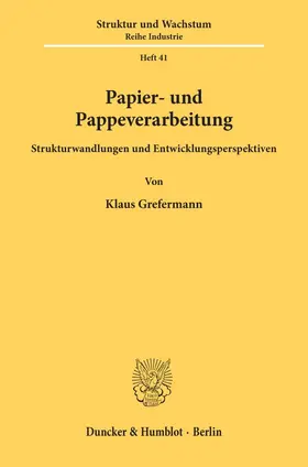 Grefermann |  Papier- und Pappeverarbeitung. | eBook | Sack Fachmedien