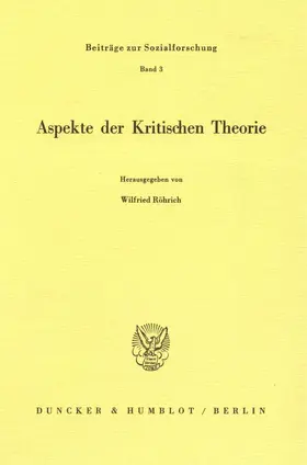 Röhrich |  Aspekte der Kritischen Theorie. | eBook | Sack Fachmedien