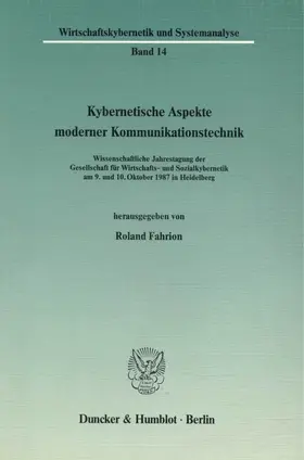 Fahrion |  Kybernetische Aspekte moderner Kommunikationstechnik. | eBook | Sack Fachmedien
