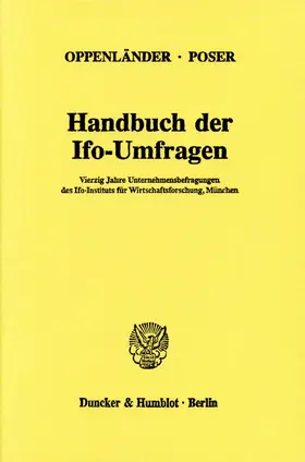 Oppenländer / Poser |  Handbuch der Ifo-Umfragen. | eBook | Sack Fachmedien