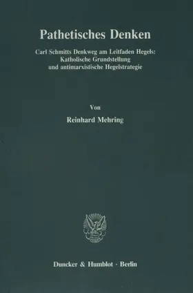Mehring |  Pathetisches Denken. | eBook | Sack Fachmedien