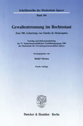Merten |  Gewaltentrennung im Rechtsstaat. | eBook | Sack Fachmedien
