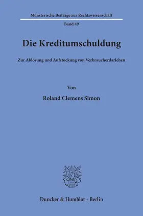 Simon |  Die Kreditumschuldung. | eBook | Sack Fachmedien