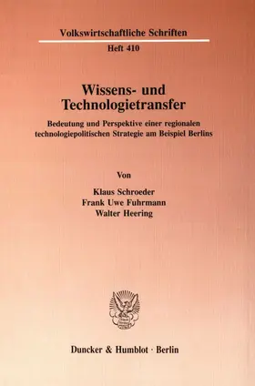 Heering / Schroeder / Fuhrmann |  Wissens- und Technologietransfer. | eBook | Sack Fachmedien