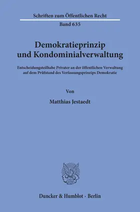 Jestaedt | Demokratieprinzip und Kondominialverwaltung | E-Book | sack.de