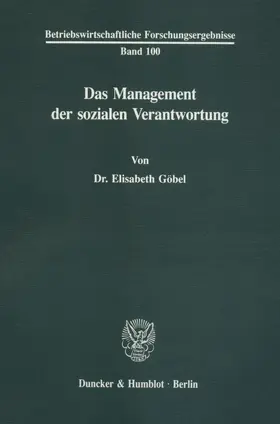 Göbel |  Das Management der sozialen Verantwortung. | eBook | Sack Fachmedien