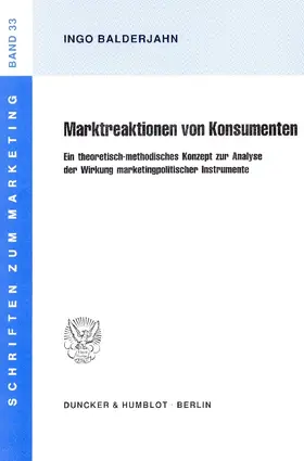 Balderjahn |  Marktreaktionen von Konsumenten | eBook | Sack Fachmedien